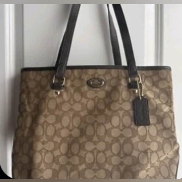 Coach Handbags - Coach Signature Brown Tote Bag